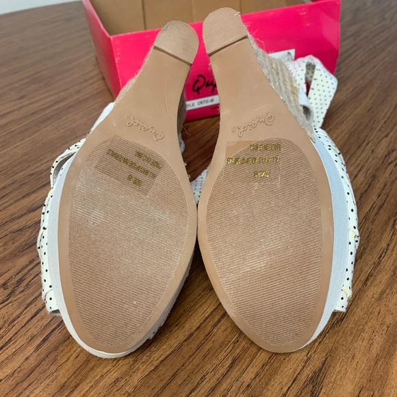 black and white ankle tie wedges - Picture 4 of 4